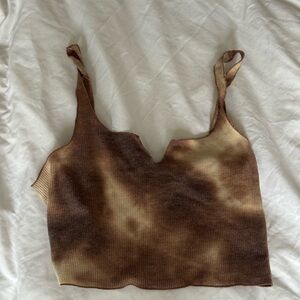 Urban Outfitters Brown Tie-Dye Crop Top
